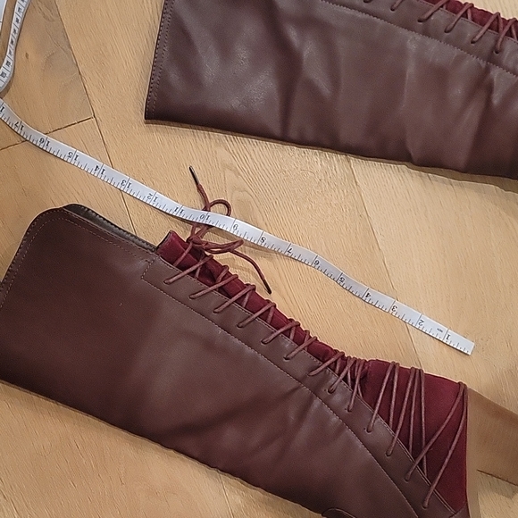 Bucco RIMALINE knee high Boots Lace up back burgundy maroon*Excellent! - Picture 13 of 14